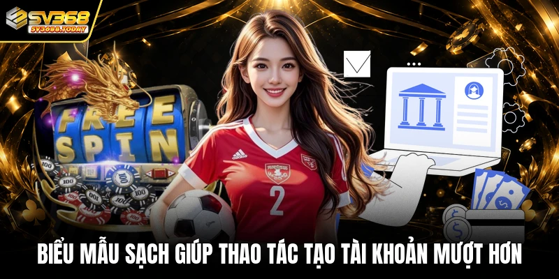 Biểu mẫu sạch giúp thao tác tạo tài khoản mượt hơn